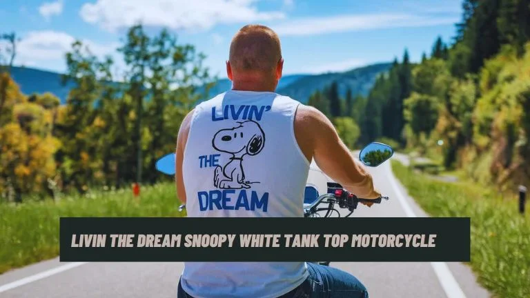 livin the dream snoopy white tank top motorcycle